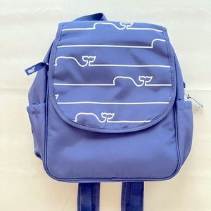 Vineyard Vines Whale Lined Diaper Backpack with Changing Pad in Navy Blue